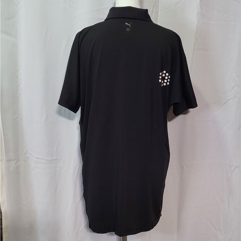 Puma Sport Lifestyle Men's Black Logo Print Short Sleeve Polo Shirt Size Large - Picture 5 of 8